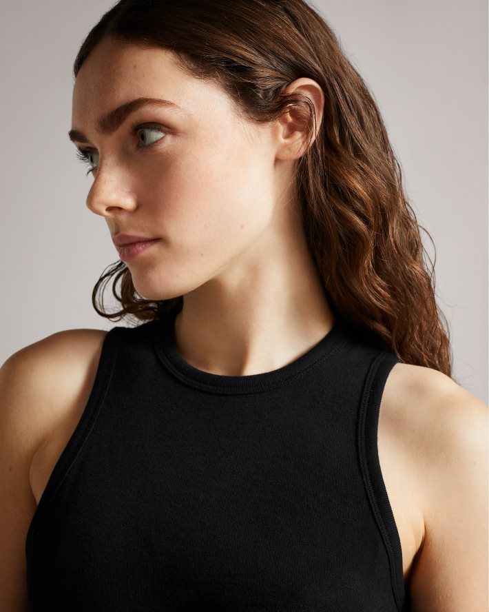 être Ted Baker femmes livviaa - robe en jersey nouée sur le devant noir FR8J42413 vêtements