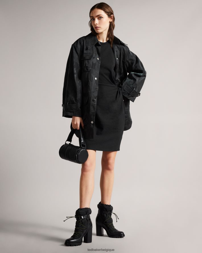 être Ted Baker femmes livviaa - robe en jersey nouée sur le devant noir FR8J42413 vêtements
