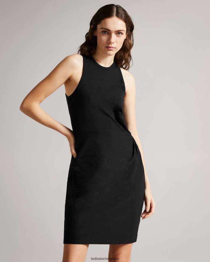 être Ted Baker femmes livviaa - robe en jersey nouée sur le devant noir FR8J42413 vêtements