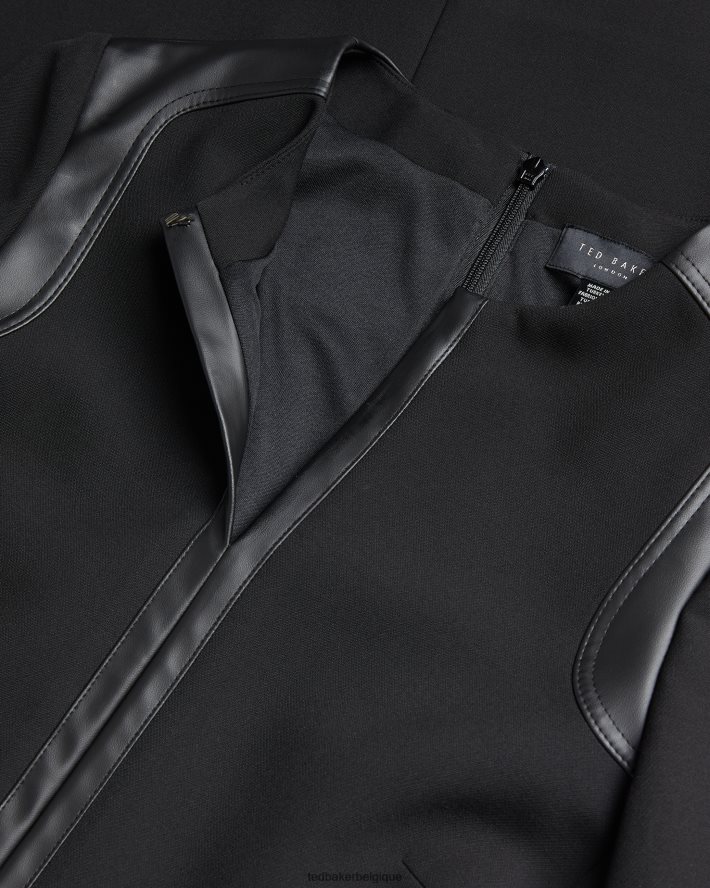 être Ted Baker femmes robe crayon halleid avec empiècements en similicuir noir FR8J4272 vêtements