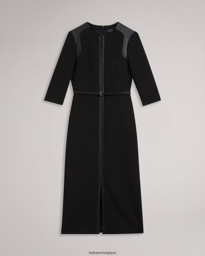 être Ted Baker femmes robe crayon halleid avec empiècements en similicuir noir FR8J4272 vêtements
