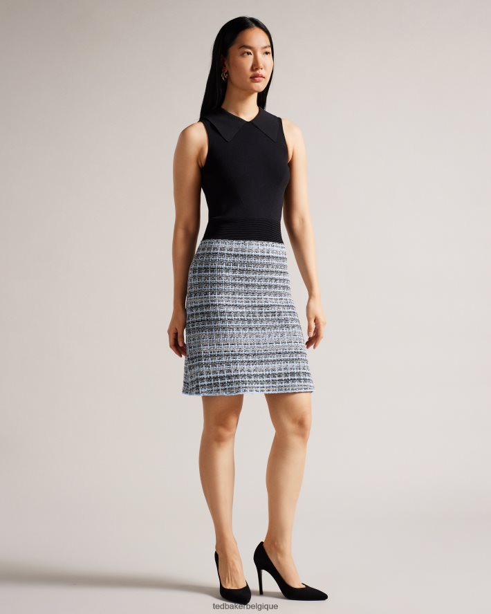 être Ted Baker femmes robe droite à corsage en tricot diveena noir FR8J42228 vêtements