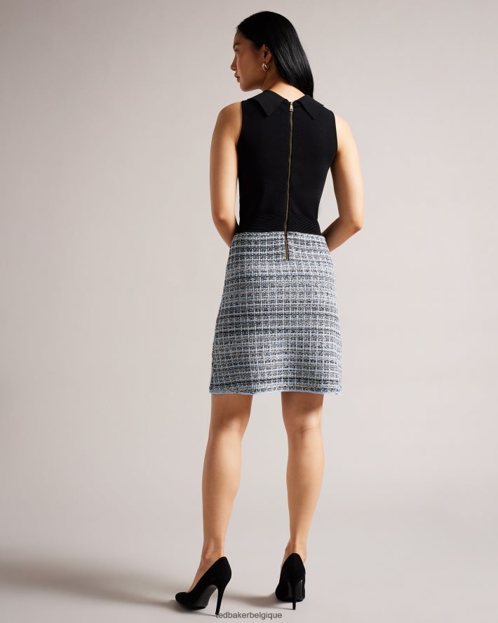 être Ted Baker femmes robe droite à corsage en tricot diveena noir FR8J42228 vêtements