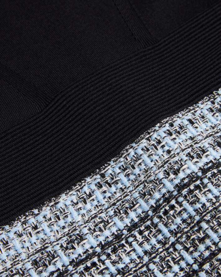 être Ted Baker femmes robe droite à corsage en tricot diveena noir FR8J42228 vêtements