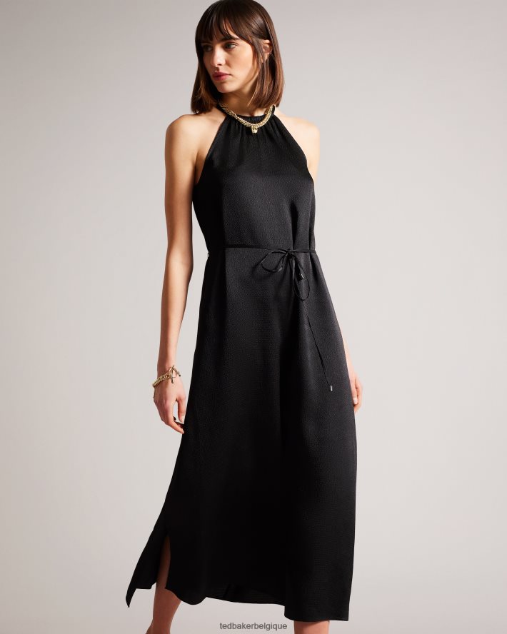 être Ted Baker femmes robe midi dos nu roxieyy noir FR8J42474 vêtements
