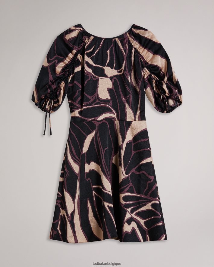 être Ted Baker femmes gilliaa - robe courte à imprimé abstrait noir FR8J4265 vêtements