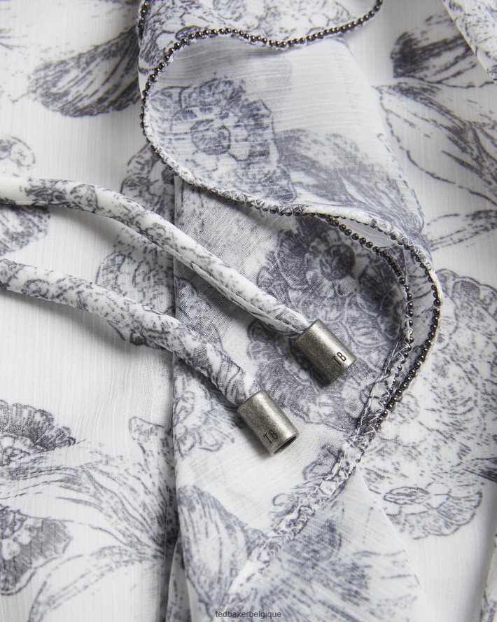 être Ted Baker femmes giorgii - robe courte à volants blanc FR8J42378 vêtements