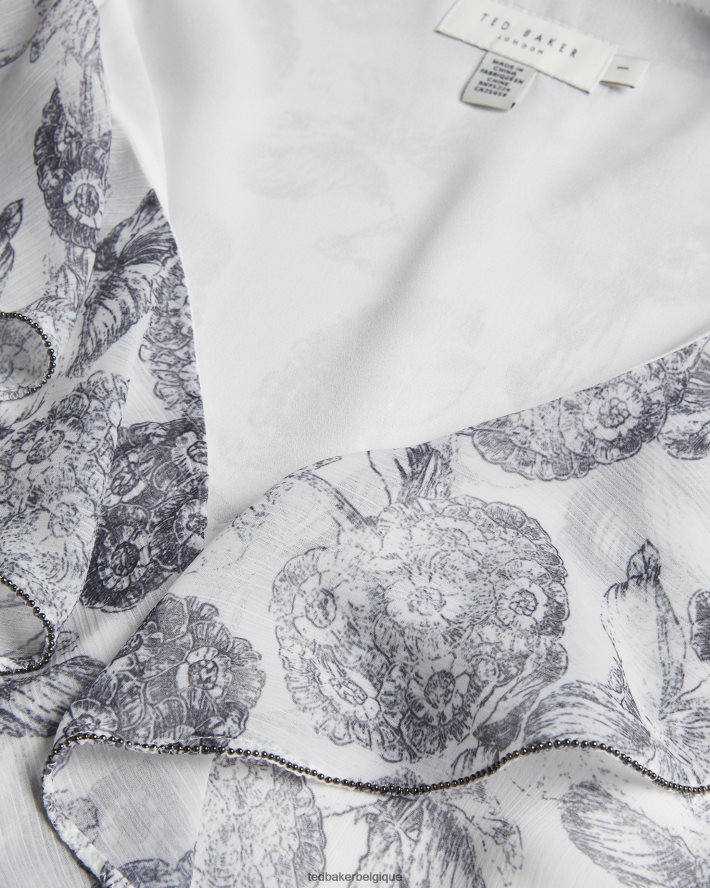 être Ted Baker femmes giorgii - robe courte à volants blanc FR8J42378 vêtements