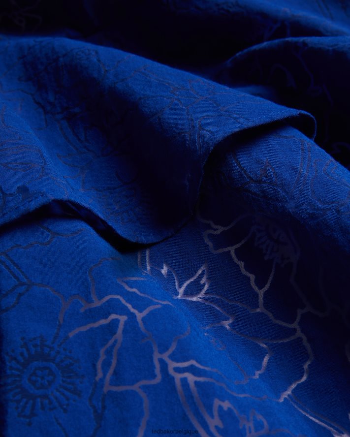 être Ted Baker femmes robe courte asymétrique à volants timmia bleu brillant FR8J42127 vêtements