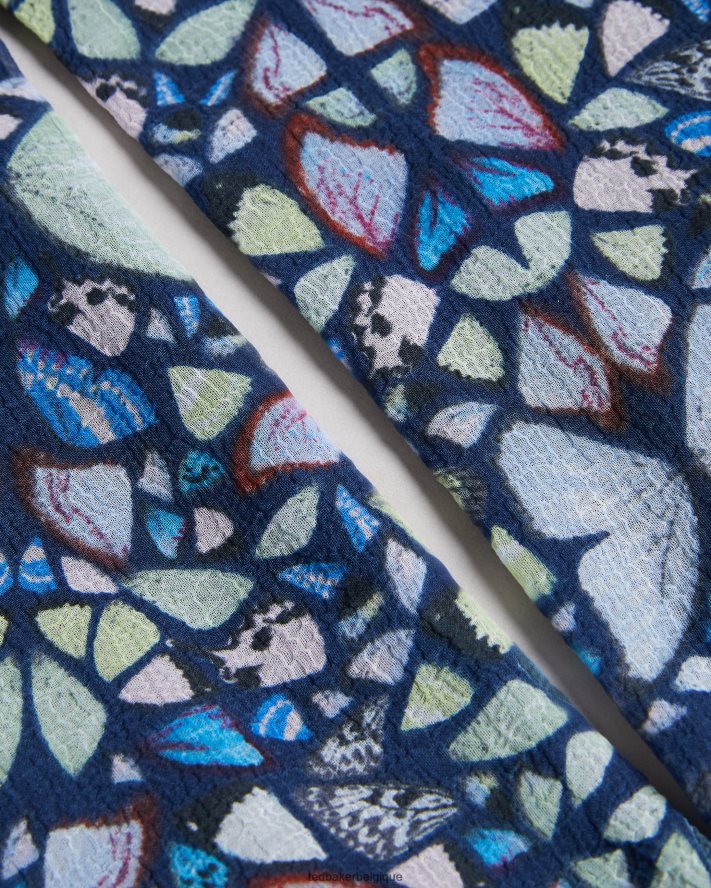 être Ted Baker femmes robe courte corolle à volants Rohzan bleu moyen FR8J4274 vêtements