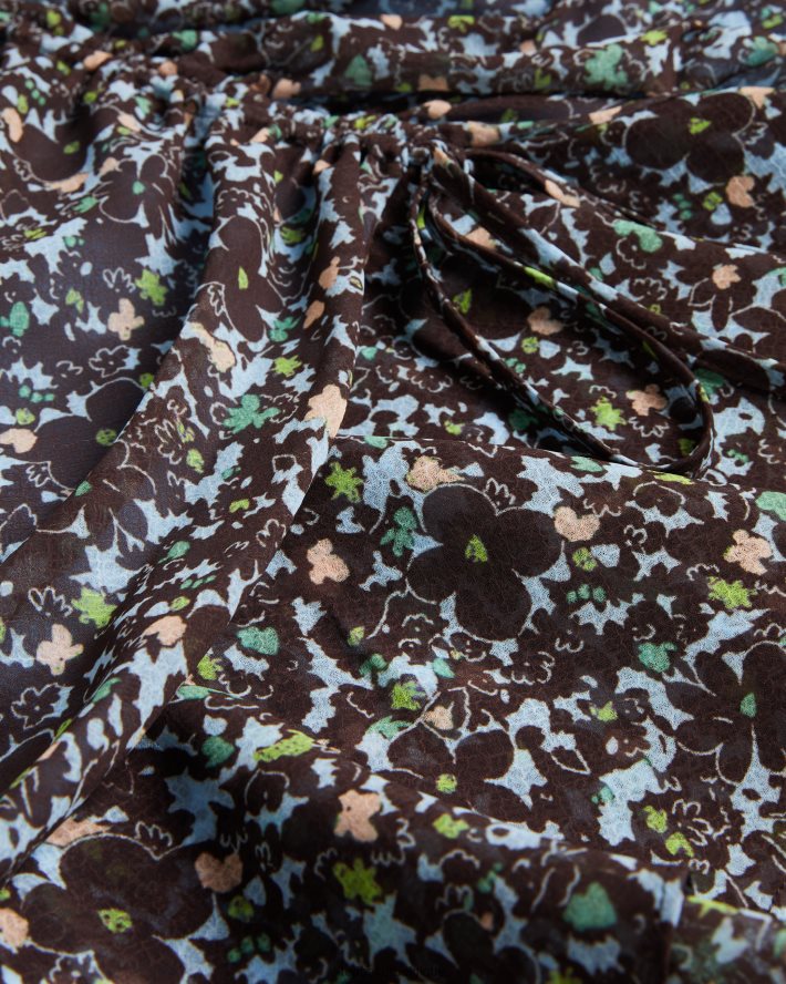 être Ted Baker femmes robe courte imprimée à manches longues Cherela bleu clair FR8J4280 vêtements