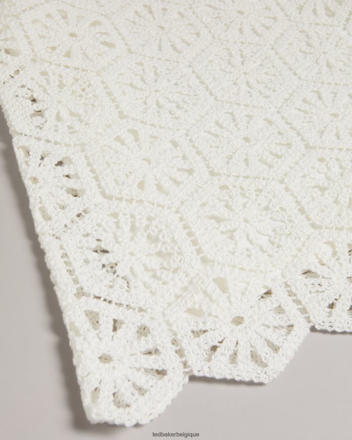 être Ted Baker femmes robe droite courte en crochet nella blanc FR8J42273 vêtements