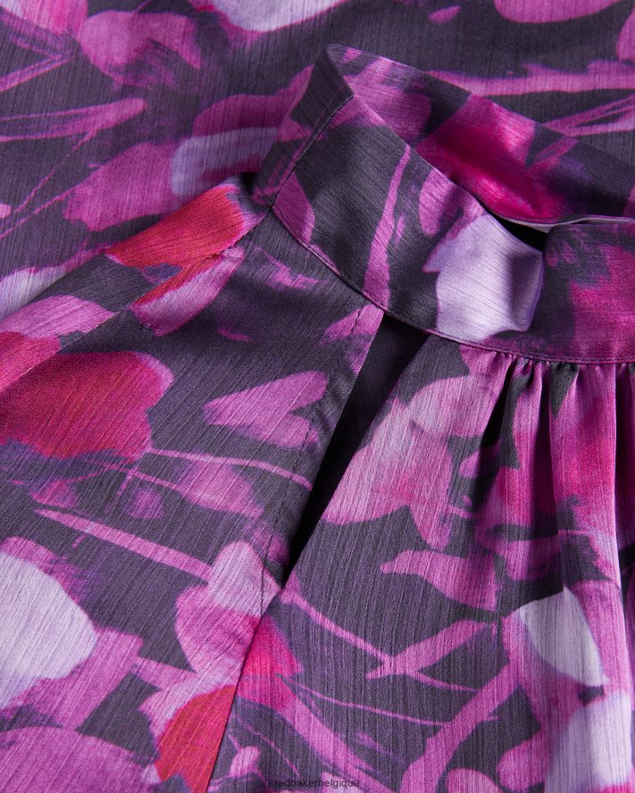 être Ted Baker femmes sammieh - robe courte ajustée et évasée à col montant violet FR8J4267 vêtements