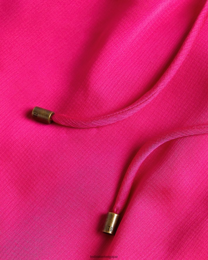 être Ted Baker femmes Elsieee - Robe patineuse courte à ourlet cannelé rose pétant FR8J4228 vêtements