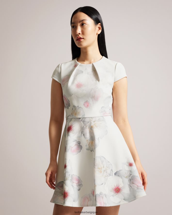 être Ted Baker femmes robe patineuse à imprimé fleuri Trinia naturel FR8J4261 vêtements