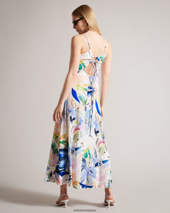 être Ted Baker femmes Ashhliy - Robe longue à bretelles et col en V blanc FR8J42412 vêtements