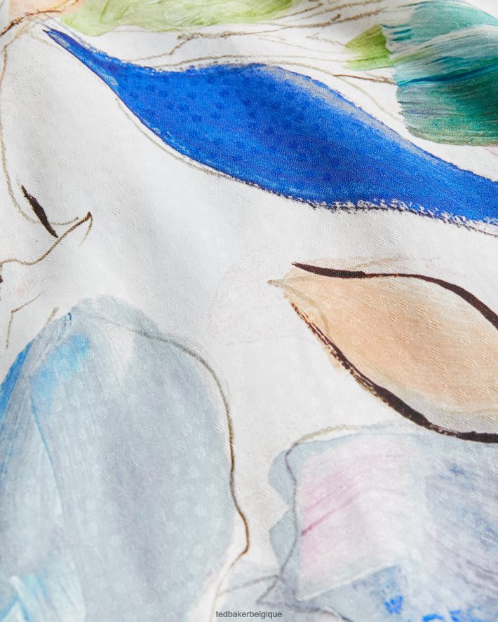 être Ted Baker femmes Ashhliy - Robe longue à bretelles et col en V blanc FR8J42412 vêtements