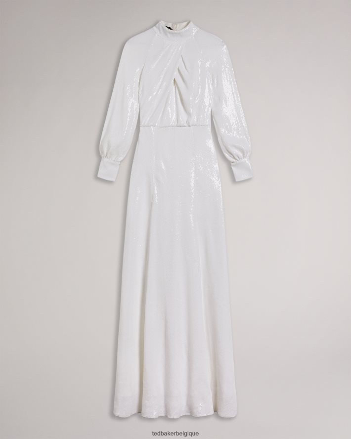 être Ted Baker femmes Mayrose - Robe longue drapée ornée de sequins blanc FR8J42137 vêtements