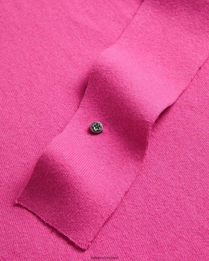 être Ted Baker femmes Essya - Robe mi-longue ample en maille nouée sur le devant rose pétant FR8J42102 vêtements