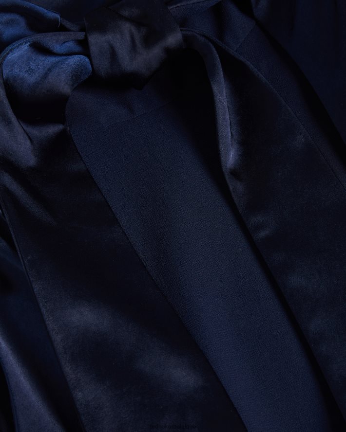 être Ted Baker femmes Lilymay - Robe mi-longue à col bénitier et coupe en biais bleu foncé FR8J4215 vêtements