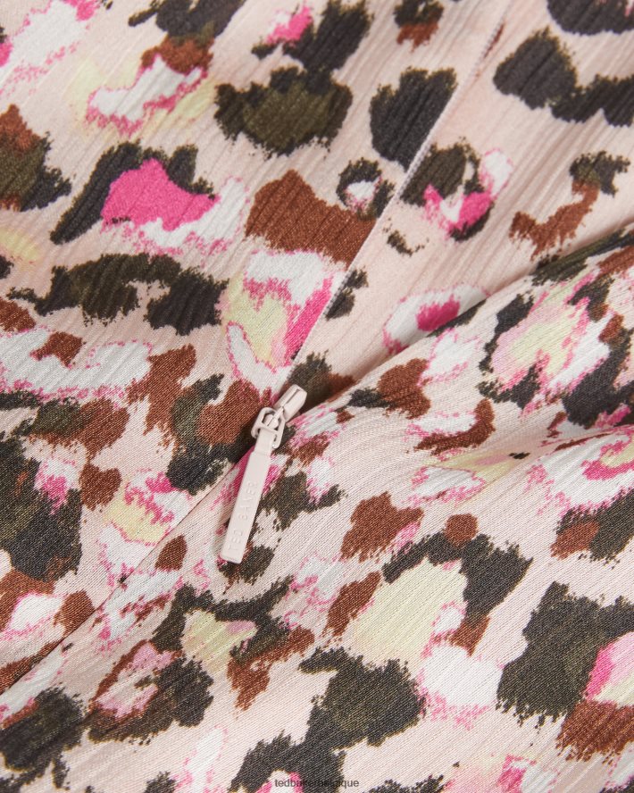 être Ted Baker femmes Luceeya - Robe midi ajustée et évasée avec insert échelle rose sombre FR8J4250 vêtements