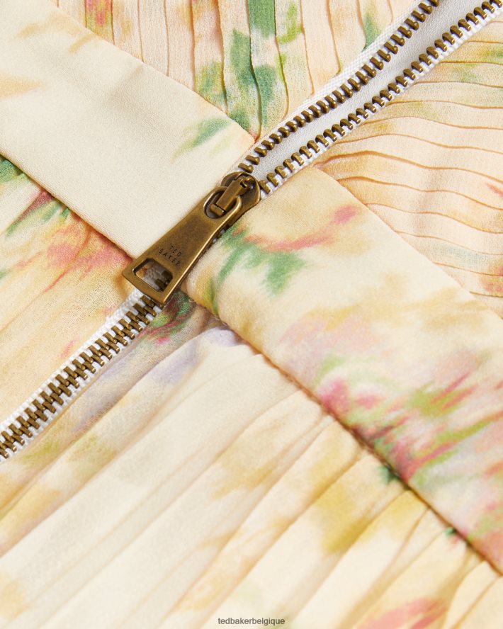 être Ted Baker femmes amerah - robe mi-longue plissée croisée sur le devant bronzer FR8J4225 vêtements