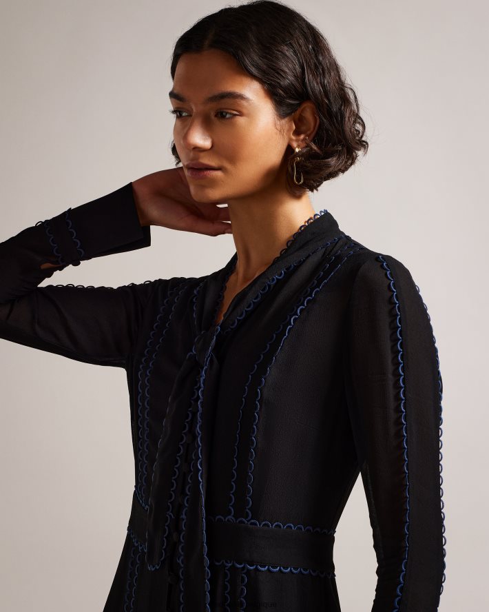 être Ted Baker femmes claiirr - robe chemise mi-longue boutonnée noir FR8J42197 vêtements