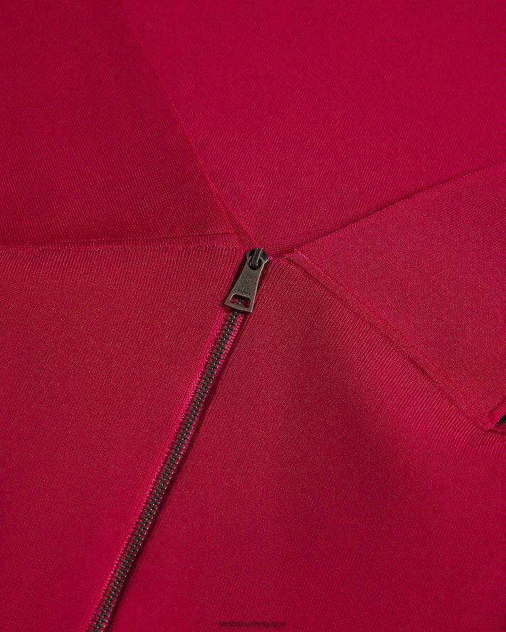 être Ted Baker femmes mikella - moulante midi en tricot croisé rose pétant FR8J42198 vêtements