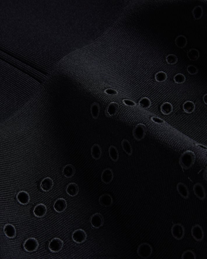 être Ted Baker femmes robe mi-longue en maille brodée juliann noir FR8J42323 vêtements