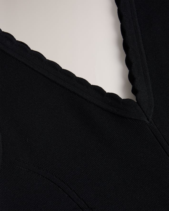 être Ted Baker femmes robe mi-longue en maille brodée juliann noir FR8J42323 vêtements