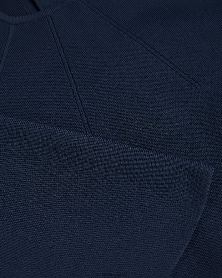 être Ted Baker femmes robe midi moulante en maille à manches évasées Lounia bleu foncé FR8J42187 vêtements