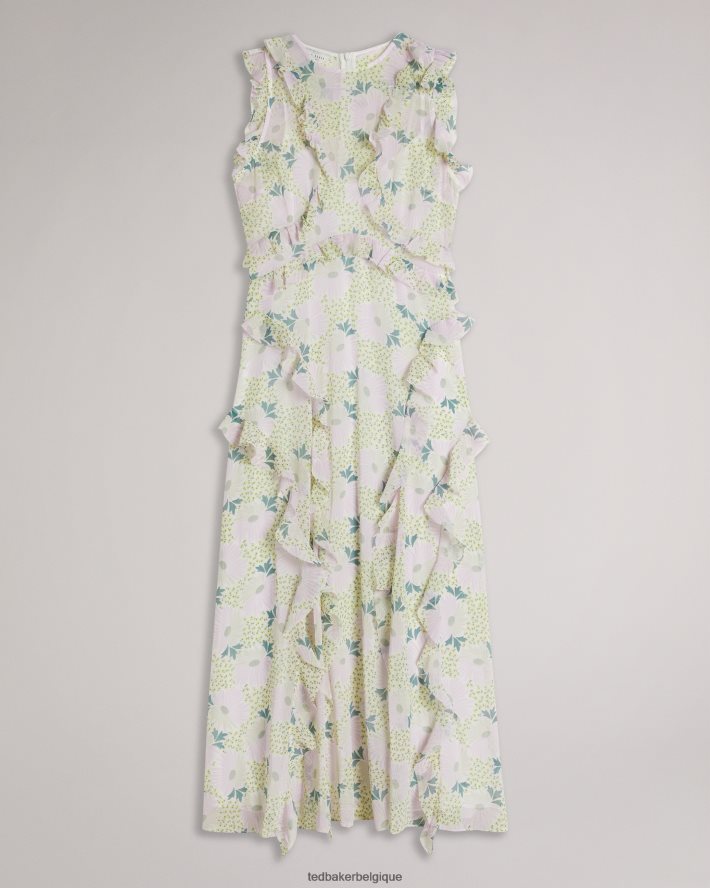 être Ted Baker femmes robe midi sans manches à volants cascade calinia lilas FR8J4230 vêtements