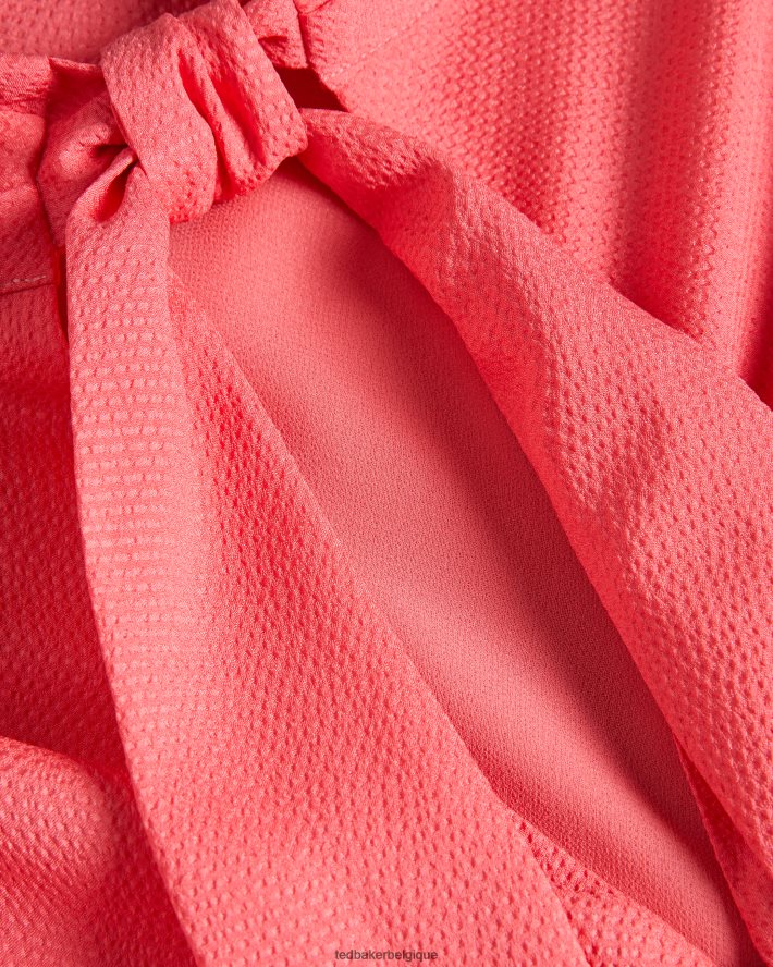 être Ted Baker femmes robe nuisette mi-longue sans manches à col bénitier eleanar corail FR8J42203 vêtements