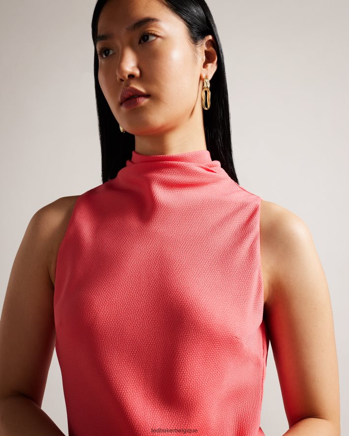 être Ted Baker femmes robe nuisette mi-longue sans manches à col bénitier eleanar corail FR8J42203 vêtements