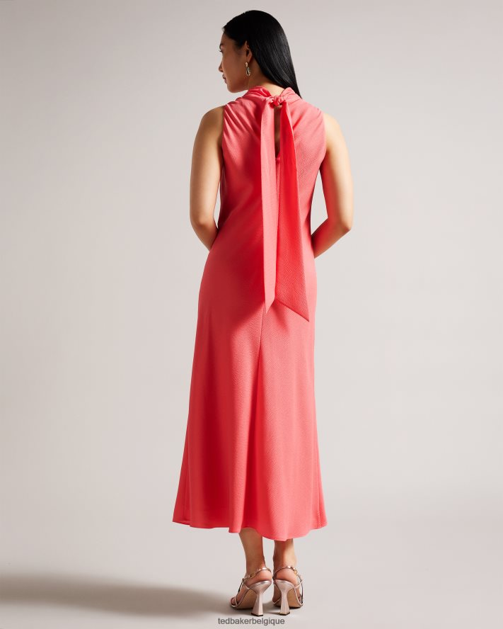 être Ted Baker femmes robe nuisette mi-longue sans manches à col bénitier eleanar corail FR8J42203 vêtements