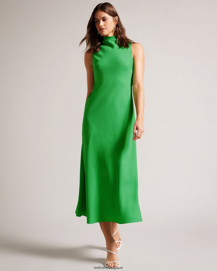 être Ted Baker femmes robe nuisette mi-longue sans manches à col bénitier eleanar vert FR8J42252 vêtements