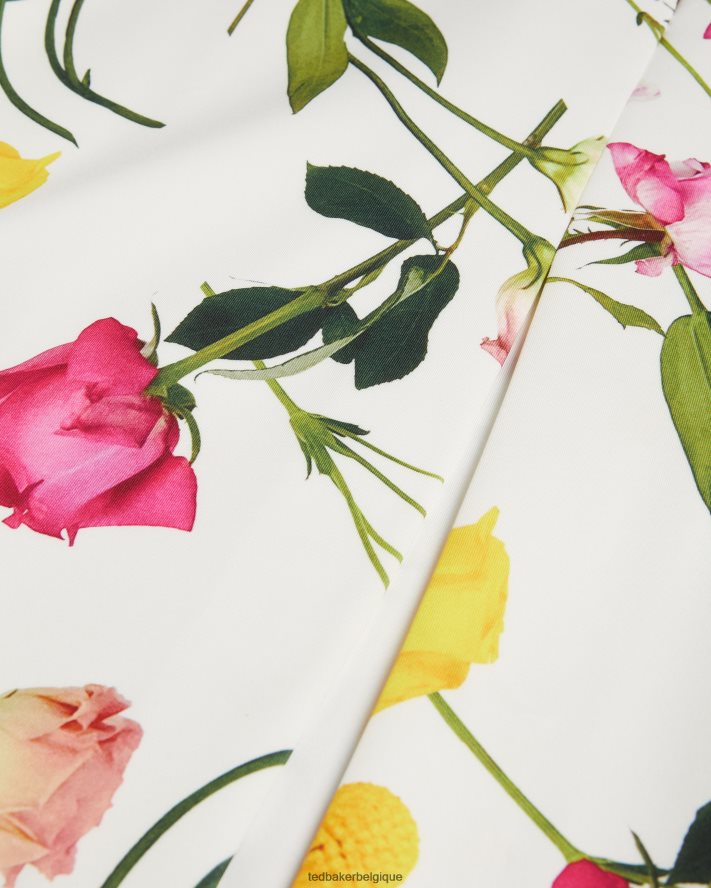 être Ted Baker femmes robe moulante style Bardot à fleurs Loveina blanc FR8J42171 vêtements