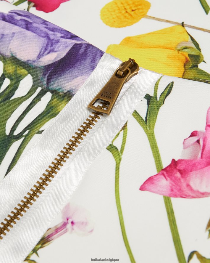 être Ted Baker femmes robe moulante style Bardot à fleurs Loveina blanc FR8J42171 vêtements