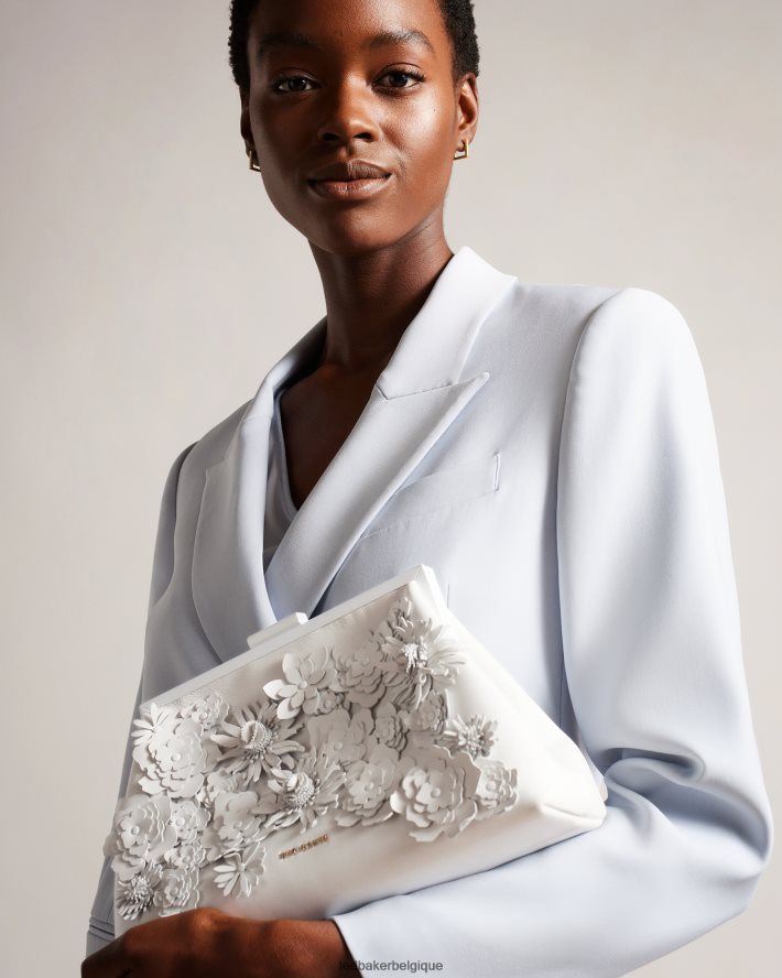 être Ted Baker femmes felorr pochette à fleurs appliquées écru FR8J42695 Sacs