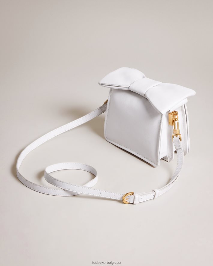 être Ted Baker femmes Niasina - Mini sac bandoulière à détail nœud blanc FR8J42731 Sacs