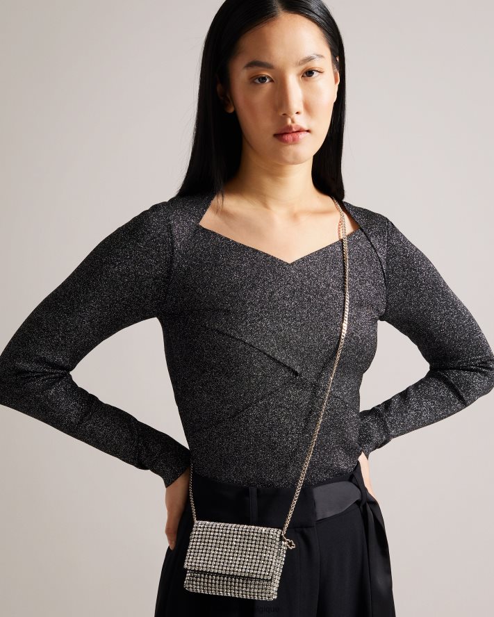 être Ted Baker femmes sac bandoulière à cristaux gliteri argent FR8J42813 Sacs
