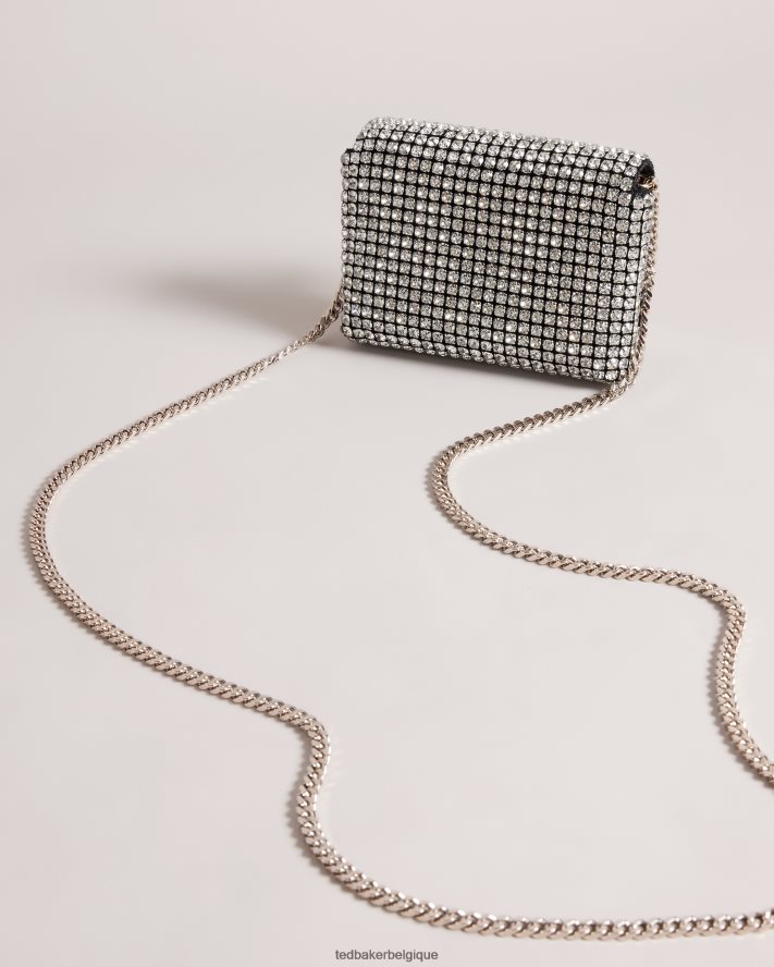être Ted Baker femmes sac bandoulière à cristaux gliteri argent FR8J42813 Sacs