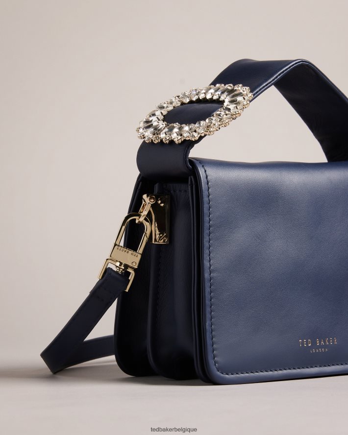 être Ted Baker femmes sac bandoulière à détail bijou emie bleu foncé FR8J42794 Sacs