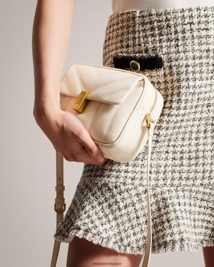 être Ted Baker femmes sac bandoulière doudoune en cuir ayalily Ivoire FR8J42728 Sacs