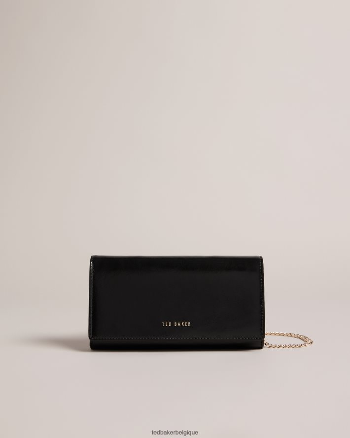 être Ted Baker femmes sac bandoulière en cuir métallisé Liberta noir FR8J42817 Sacs