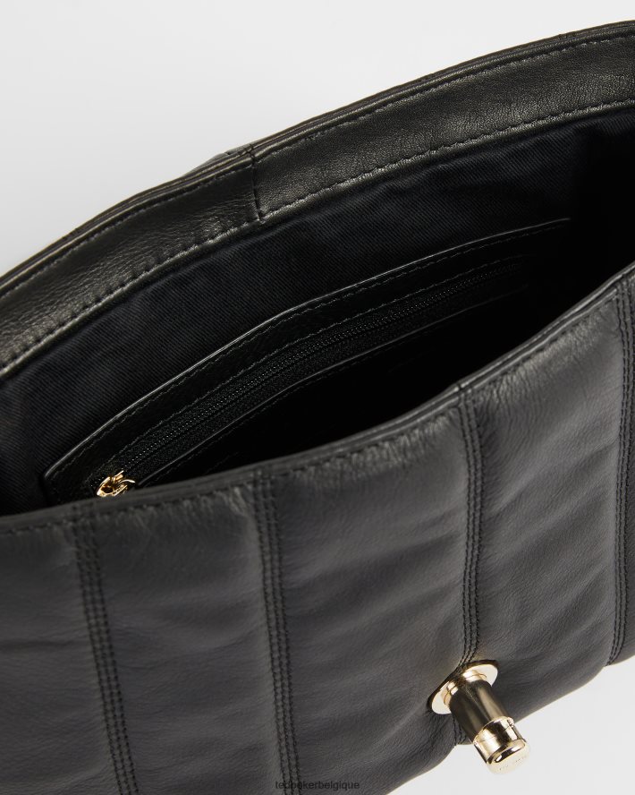 être Ted Baker femmes sac bandoulière en cuir matelassé Ayahlin Puffer noir FR8J42699 Sacs