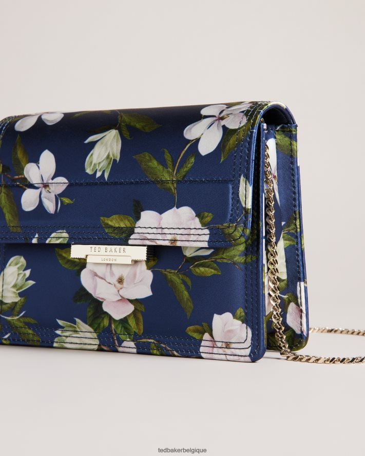 être Ted Baker femmes sac bandoulière en satin à imprimé fleuri jenia bleu foncé FR8J42751 Sacs