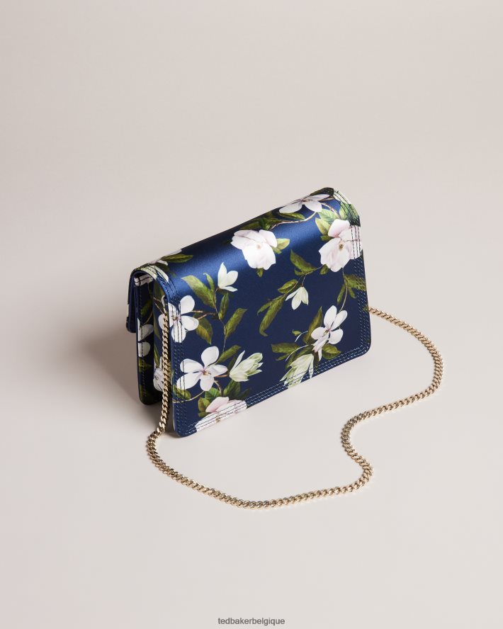 être Ted Baker femmes sac bandoulière en satin à imprimé fleuri jenia bleu foncé FR8J42751 Sacs