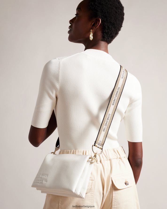 être Ted Baker femmes sac bandoulière en toile à logo Delphia écru FR8J42663 Sacs