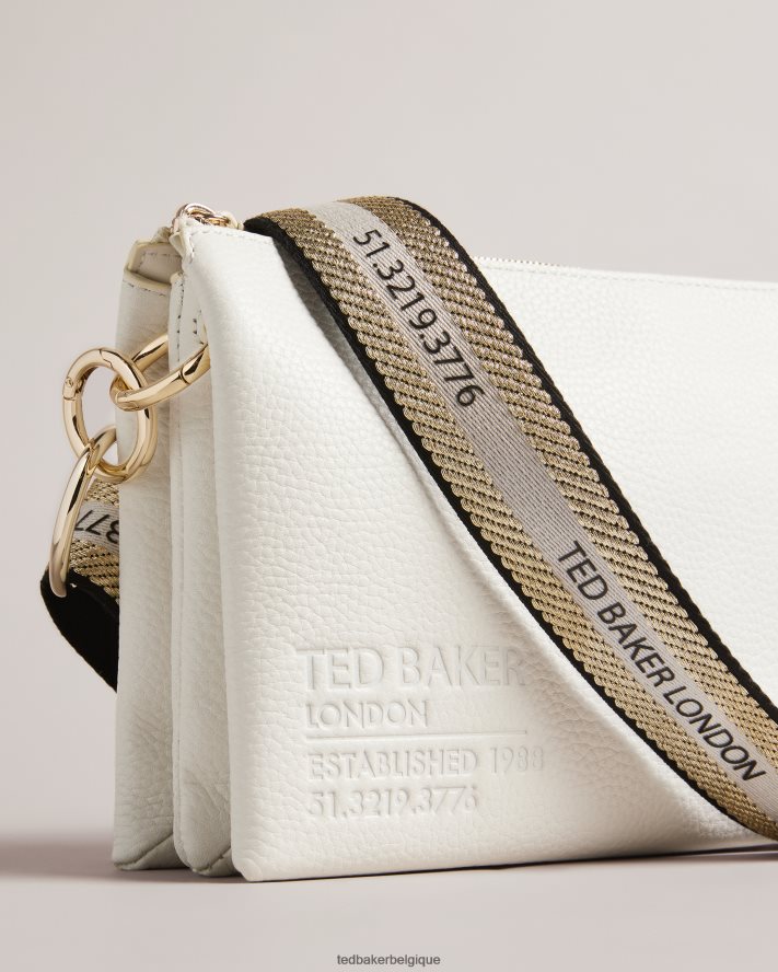 être Ted Baker femmes sac bandoulière en toile à logo Delphia écru FR8J42663 Sacs